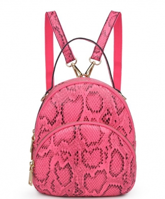 Urban Expressions Nichole Snakeskin Mini Backpack 21363 NEON PINK
